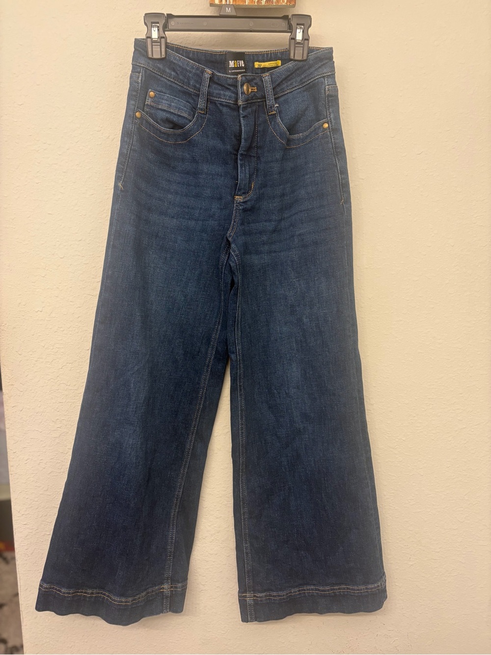 Maeve by Anthropologie Dark Blue Wide-Leg Jeans